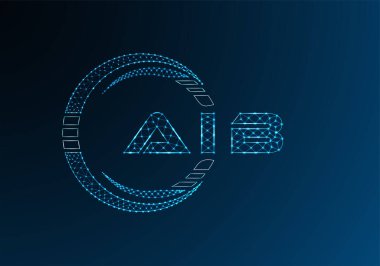 AIB düşük poli harfli logo vektör tasarımı. AIB düşük poli logo tasarımı. 
