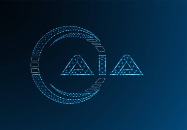 AIA düşük poli harfli logo vektör tasarımı. AIA düşük poli logo tasarımı. 