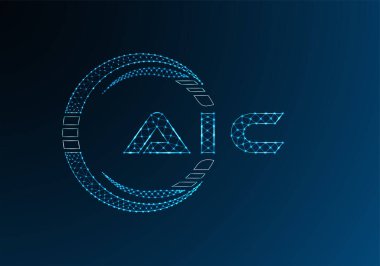AIC düşük poli harfli logo vektör tasarımı. AIC düşük poli logo tasarımı. 