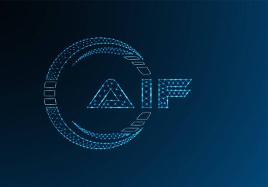 AIF düşük poli harfli logo vektör tasarımı. AIF düşük poli logo tasarımı. 