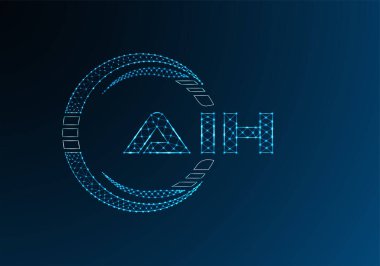 AIH düşük poli harfli logo vektör tasarımı. AIH düşük poli logo tasarımı. 