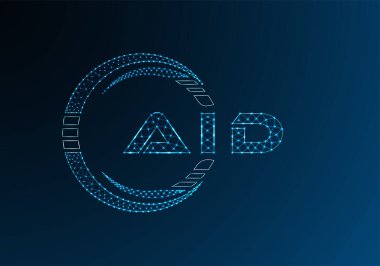 AID düşük poli harfli logo vektör tasarımı. AID düşük poli logo tasarımı. 