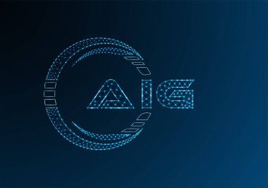 AIG düşük poli harfli logo vektör tasarımı. AIG düşük poli logo tasarımı. 