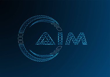AIM düşük poli harfli logo vektör tasarımı. AIM düşük poli logo tasarımı. 