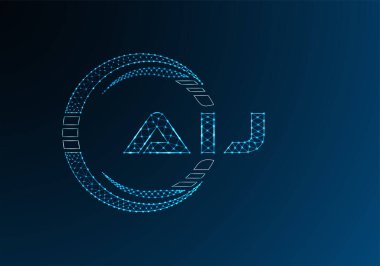 AIJ düşük poli harfli logo vektör tasarımı. AIJ düşük poli logo tasarımı. 