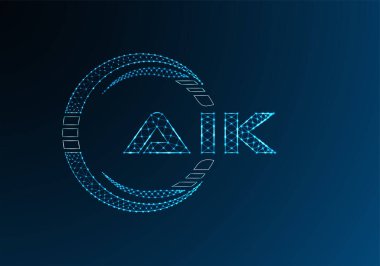 AIK düşük poli harfli logo vektör tasarımı. AIK düşük poli logo tasarımı. 
