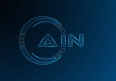 AIN düşük poli harfli logo vektör tasarımı. AIN düşük poli logo tasarımı. 