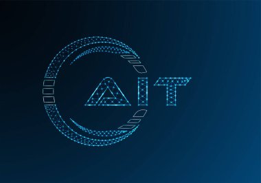 AIT düşük poli harfli logo vektör tasarımı. AIT düşük poli logo tasarımı. 