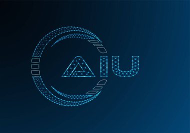 AIU düşük poli harfli logo vektör tasarımı. AIU düşük poli logo tasarımı. 