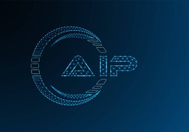 AIP düşük poli harfli logo vektör tasarımı. AIP düşük poli logo tasarımı. 