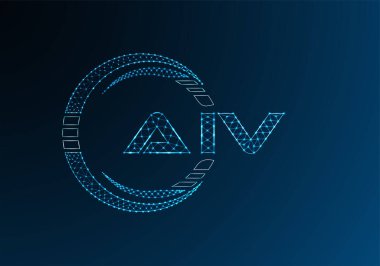 AIV düşük poli harfli logo vektör tasarımı. AIV düşük poli logo tasarımı. 