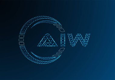 AIW düşük poli harfli logo vektör tasarımı. AIW düşük poli logo tasarımı. 