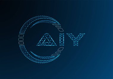 AIY düşük poli harfli logo vektör tasarımı. AIY düşük poli logo tasarımı. 