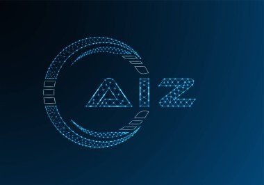 AIZ düşük poli harfli logo vektör tasarımı. AIZ düşük poli logo tasarımı. 