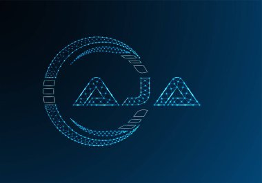 AJA düşük poli harfli logo vektör tasarımı. AJA düşük poli logo tasarımı. 