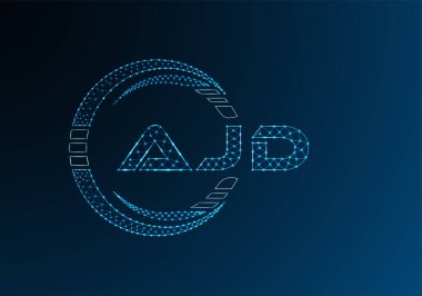 AJD düşük poli harfli logo vektör tasarımı. AJD düşük poli logo tasarımı. 