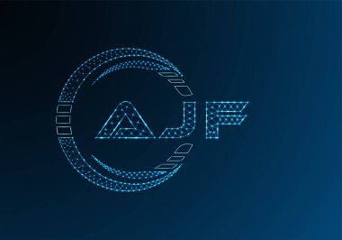 AJF düşük poli harfli logo vektör tasarımı. AJF düşük poli logo tasarımı. 