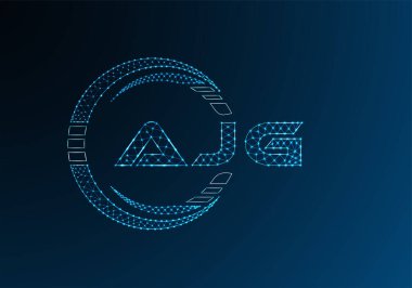 AJG düşük poli harfli logo vektör tasarımı. AJG düşük poli logo tasarımı. 