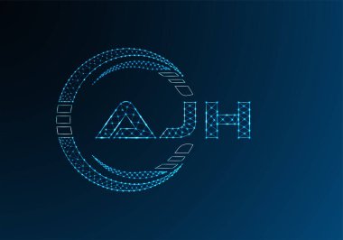 AJH düşük poli harfli logo vektör tasarımı. AJH düşük poli logo tasarımı. 