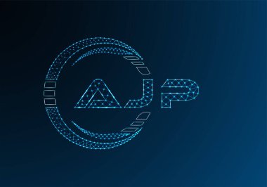 AJP düşük poli harfli logo vektör tasarımı. AJP düşük poli logo tasarımı. 