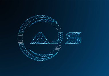 AJS düşük poli harfli logo vektör tasarımı. AJS düşük poli logo tasarımı. 