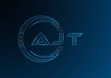 AJT düşük poli harfli logo vektör tasarımı. AJT düşük poli logo tasarımı. 