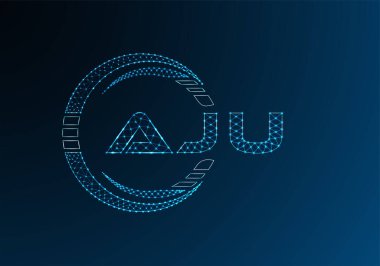 AJU düşük poli harfli logo vektör tasarımı. AJU düşük poli logo tasarımı. 
