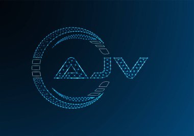 AJV düşük poli harfli logo vektör tasarımı. AJV düşük poli logo tasarımı. 