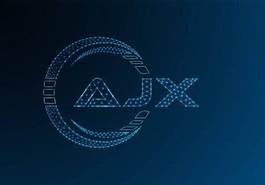 AJX düşük poli harfli logo vektör tasarımı. AJX düşük poli logo tasarımı. 