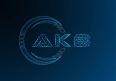Namı diğer düşük poli harfli logo vektör tasarımı. AKB düşük poli logo tasarımı. 