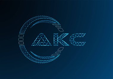 AKC düşük poli harfli logo vektör tasarımı. AKC düşük poli logo tasarımı. 