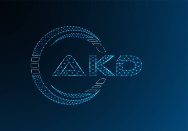 AKD düşük poli harfli logo vektör tasarımı. AKD düşük poli logo tasarımı. 
