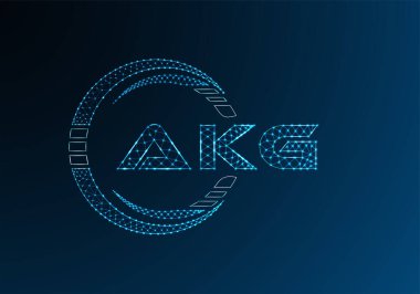 AKG düşük poli harfli logo vektör tasarımı. AKG düşük poli logo tasarımı. 