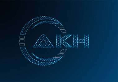AKH düşük poli harfli logo vektör tasarımı. AKH alt poli logo tasarımı. 
