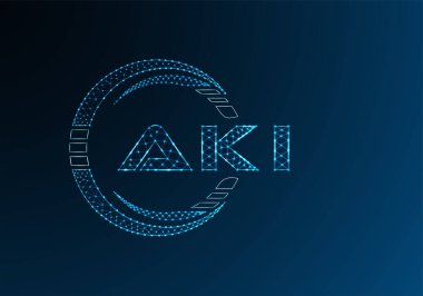 AKI düşük poli harfli logo vektör tasarımı. AKI düşük poli logo tasarımı. 