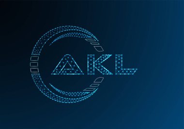 AKL düşük poli harfli logo vektör tasarımı. AKL düşük poli logo tasarımı. 