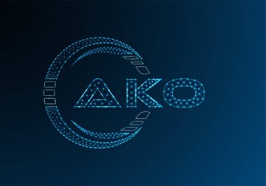 AKO düşük poli harfli logo vektör tasarımı. AKO düşük polyester logo tasarımı. 