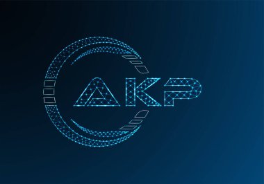 AKP düşük poli harfli logo vektör tasarımı. AKP düşük poli logo tasarımı. 