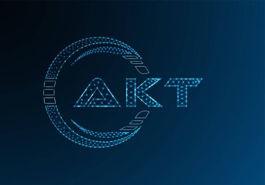 AKT düşük poli harfli logo vektör tasarımı. AKT alt poli logo tasarımı. 