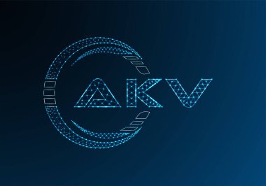 AKV düşük poli harfli logo vektör tasarımı. AKV düşük poli logo tasarımı. 