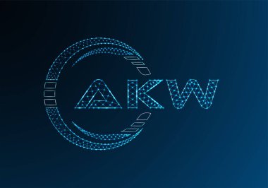 AKW düşük poli harfli logo vektör tasarımı. AKW alt poli logo tasarımı. 