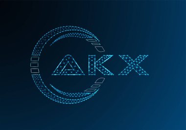 AKX düşük poli harfli logo vektör tasarımı. AKX düşük poli logo tasarımı. 