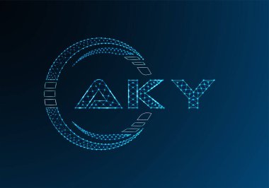 AKY düşük poli harfli logo vektör tasarımı. AKY düşük poli logo tasarımı. 