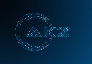 AKZ düşük poli harfli logo vektör tasarımı. AKZ düşük poli logo tasarımı. 
