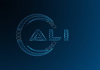 ALI düşük poli harfli logo vektör tasarımı. ALI düşük poli logo tasarımı. 