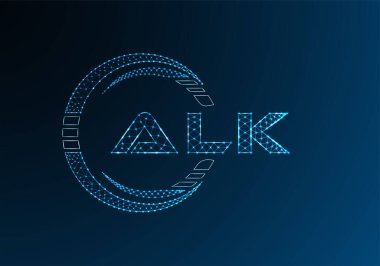 ALK düşük poli harfli logo vektör tasarımı. ALK düşük poli logo tasarımı. 