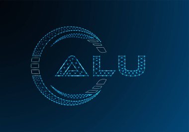 ALU düşük poli harfli logo vektör tasarımı. ALU düşük poli logo tasarımı. 