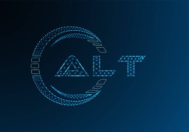 ALT düşük poli harfli logo vektör tasarımı. ALT düşük poli logo tasarımı. 
