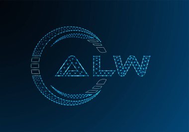 ALW düşük poli harfli logo vektör tasarımı. ALW düşük poli logo tasarımı. 