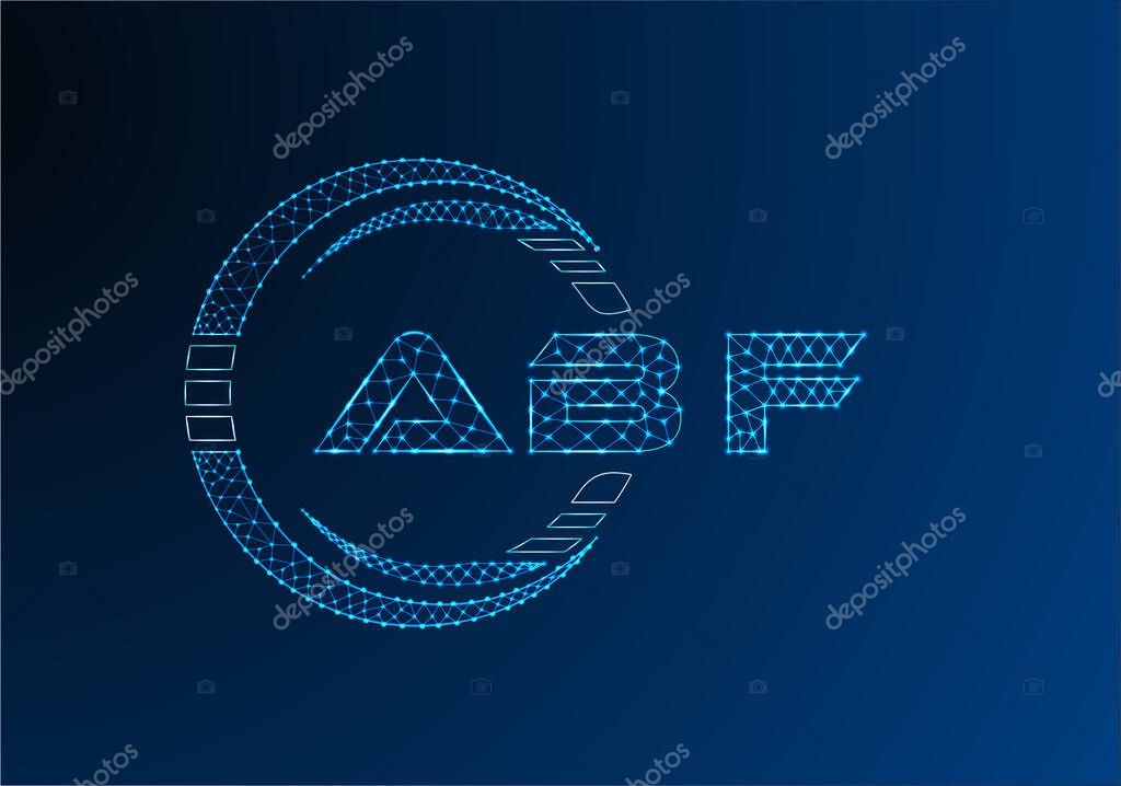 ABF low poly letter logo vector design. ABF lower poly logo design.